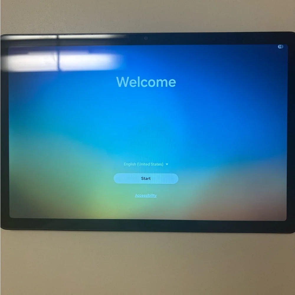 Samsung Black Tablet with Blue Display
